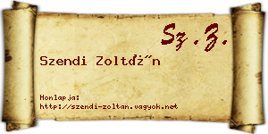Szendi Zoltán névjegykártya