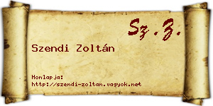 Szendi Zoltán névjegykártya
