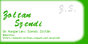 zoltan szendi business card